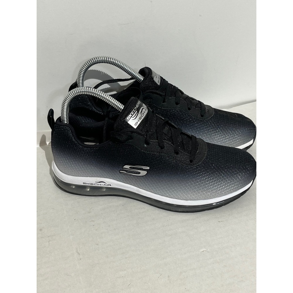 Skechers Skech-Air Dynamight Winly Black White‎ Ombre Sneakers 12640 Womens 7